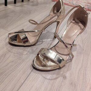 MIX No. 6 Zaydia Gold Sandal Heels